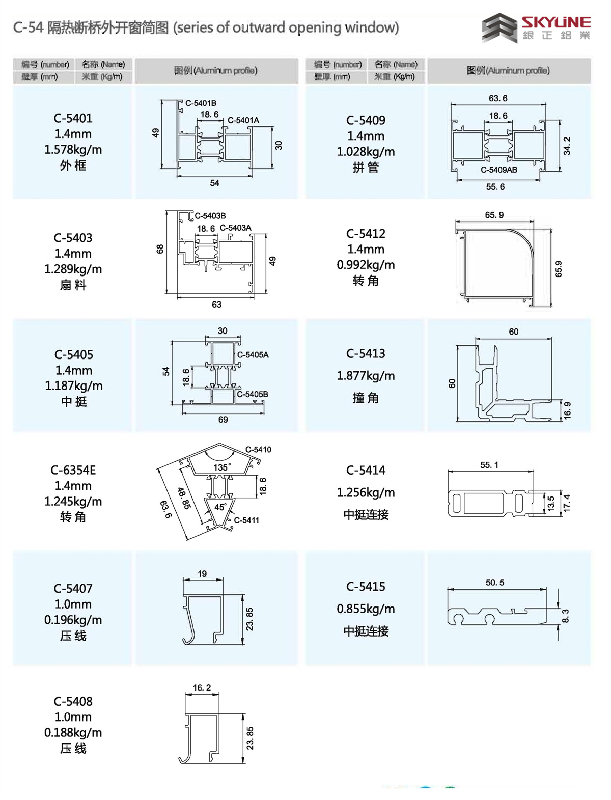 C-54隔熱斷橋外開窗